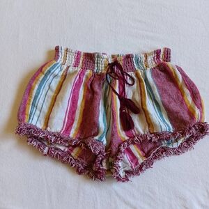 Vanilla Star Sz Kids XS Striped Shorts With Tassles